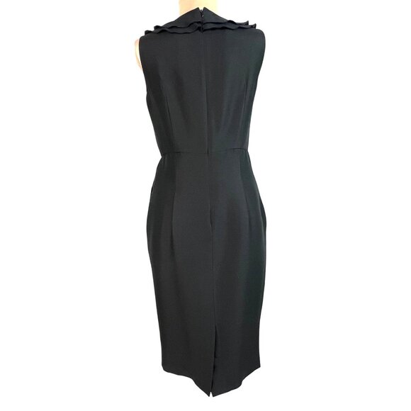 Magaschoni Collection LBD Black Cocktail Dress 4 Rosettes Elegant Quiet Luxury - Picture 4 of 6